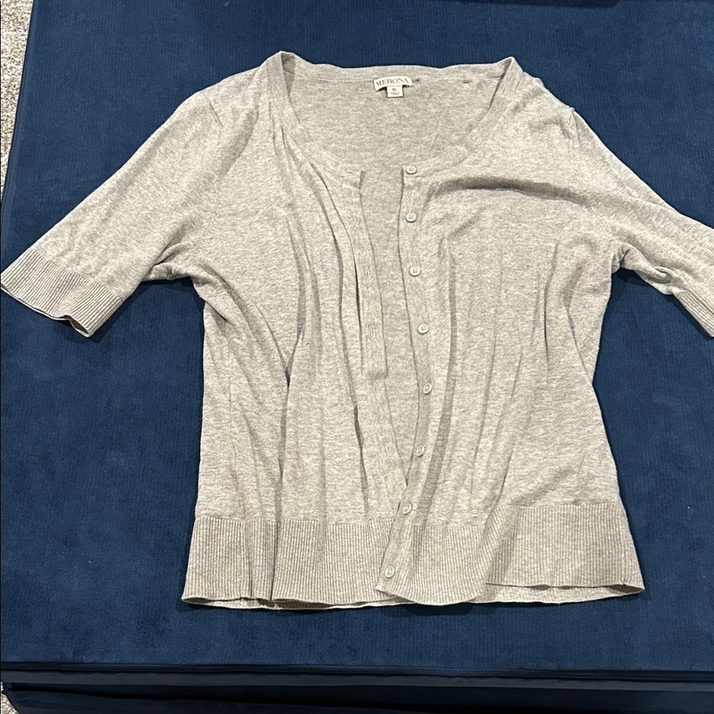 Merona Heather Gray Button-Up Blouse